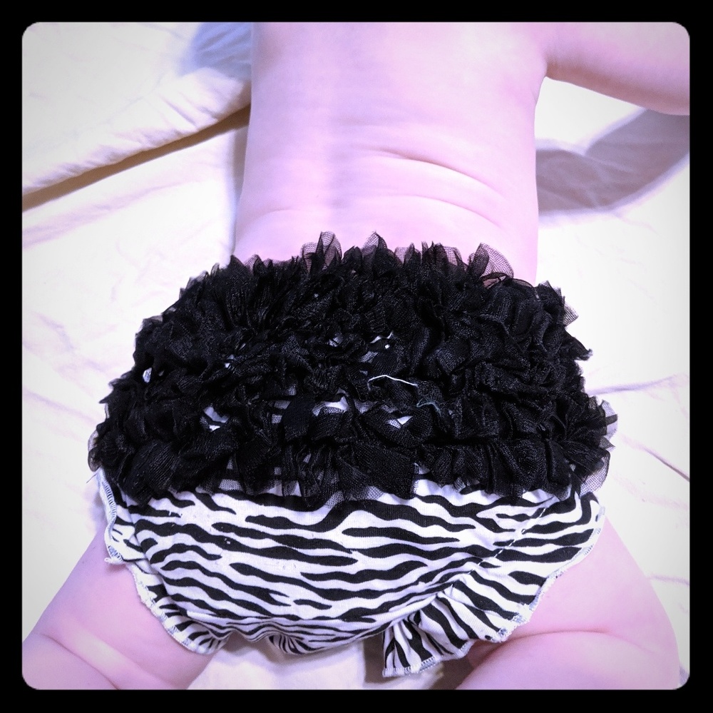 Zebra bloomers with chiffon ruffles